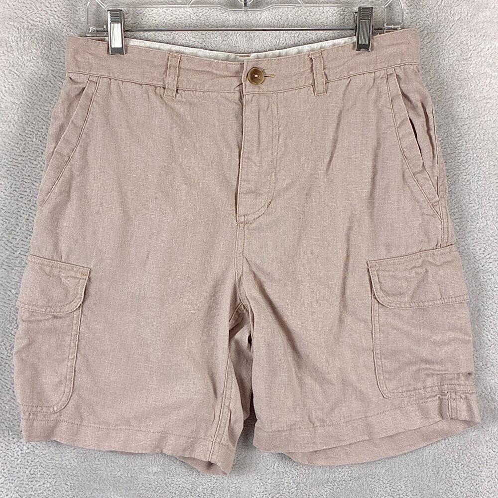 C&C California Shorts Mens 32 Beige Cargo Linen Preppy Summer Beach Surf Utility